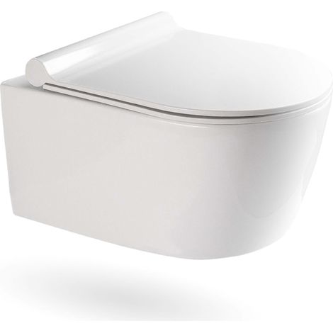VILSTEIN Hänge WC  Spülrandlos  Tiefspüler Toilette inkl. Sitz mit Softclose  Quickrelease (1/5)