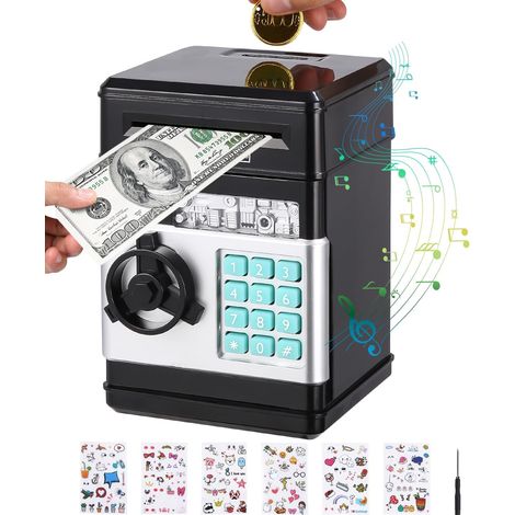Electronic Money Box for Children, Safe Box with Password Child Money Box Save Money Toy Mini ATM Money Boxes with Stickers Cute Gift for Children (1/5)