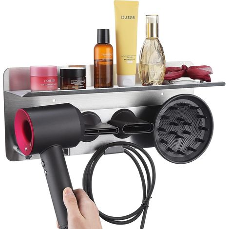 Kaelt - Support de montage mural One Piece 2 en 1 pour fer à friser Dyson, sèche-cheveux Styler et accessoires de sèche-cheveux supersoniques - 4015.811.8cm (1/5)