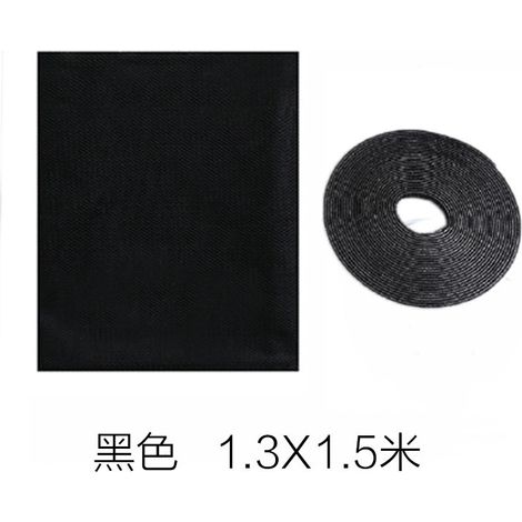 Moustiquaire DIY anti-moustiques pour fenêtre et porte, filet invisible chambre cuisine, protection anti-mouches, Composition : 1.31.5, Couleur : noir (1/5)