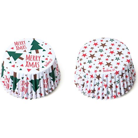 Moules à muffins sapin de Noël et étoile 50x32mm 36 pièces (1/2)