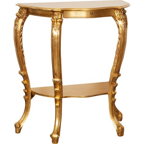 WOODEN CONSOLE, GOLD FINISH, MADE IN ITALY (1/5)