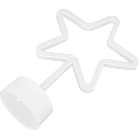 Néon lumineux en silicone ABS en forme d'étoile, lumière chaude, alimenté par piles, pour bar. (1/5)
