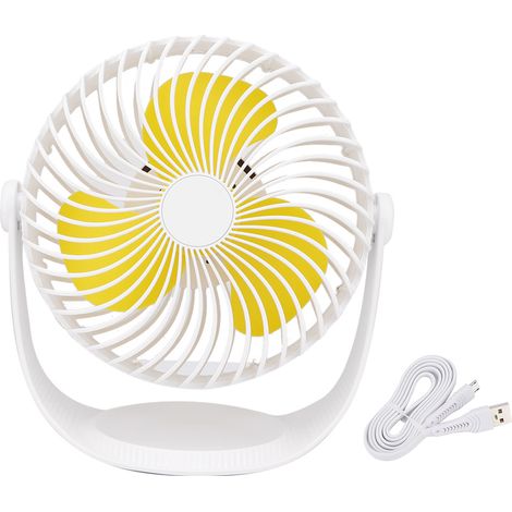 1 Mini ventilateur USB silencieux 3 vitesses rotation 360 degrés batterie 2000 mAh maison bureau(Q3 : Nouveaux produits pour le mois d'août) (1/5)
