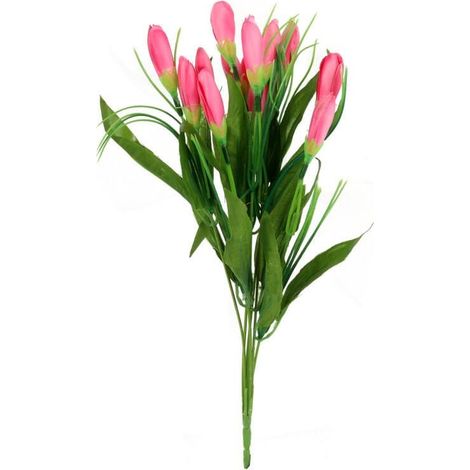Bouquet artificiale di 20 crochi rosa - Decorazione, Altezza 35 cm (1/3)