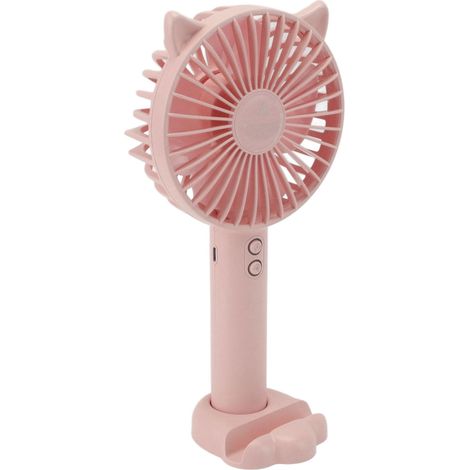 Mini-Ventilator mit USB-Anschluss, aufladbar, mit integriertem Lithium-Akku, pink, für Studenten, Studentenwohnheim, Büro, Tisch und als Handventilator (1/5)