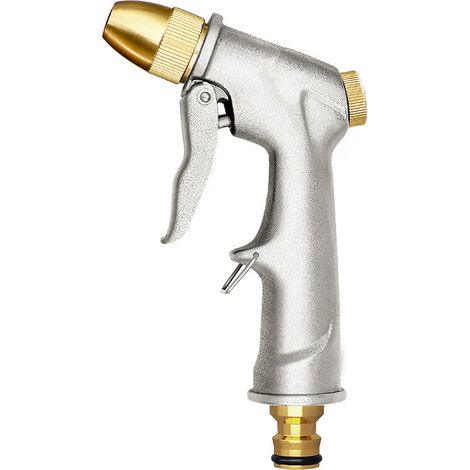 Pistolet d'arrosage Métal,Pistolet d'arrosage avec Buse en Laiton, Pistolet Arrosoir, Pistolet à Eau de Jardin Robuste,Pour le lavage des Voitures et l'arrosage des Pelouses (1/5)