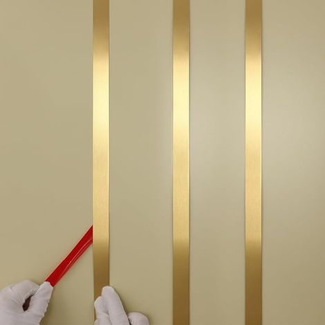 Bande de moulage finition brossée métallisée dorée cadre miroir mur cheminée décoration d'intérieur (10m x 2cm) (1/5)