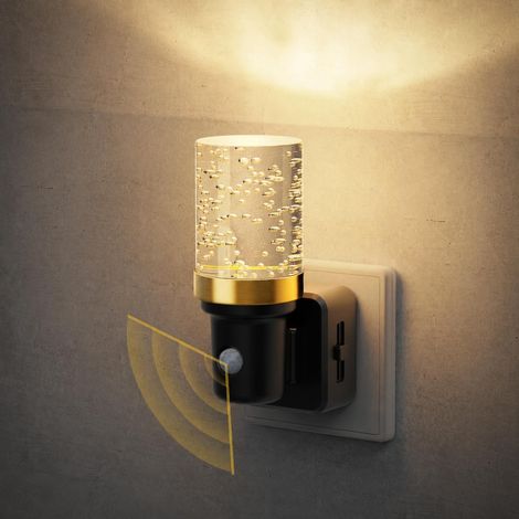 Veilleuse LED avec Détecteur de Mouvement et Capteur Crépusculaire Dimmable Veilleuse Prise Electrique 3000K Blanc Chaud, Veilleuses Enfant pour Couloir, Escalier, Cuisine, 1 Pièce (1/5)