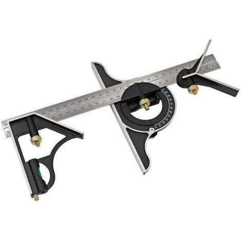 Équerre combinée multifonction réglable 300 mm, XU, Outils d'équerre robustes, Kits de mesure, Rapporteur de précision, Détecteur d'angle, Règle, équerres de menuiserie -