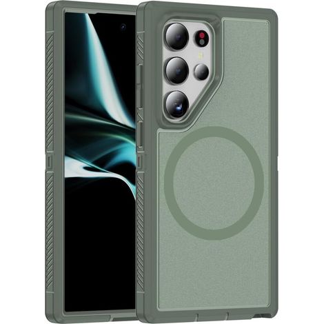 Funda con marco para Samsung Galaxy S24 Ultra, para MagSafe, verde (1/5)
