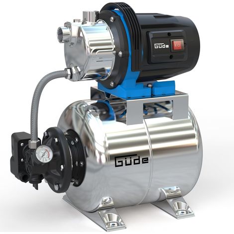 Güde Impianto idroelettrico domestico HWW 1000 ES (1000 W, capacità caldaia 20 l, capacità 3800 l/h, portata massima 44 m, altezza massima di aspirazione, 7 m, ruota in noryl, serbatoio in acciaio