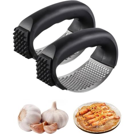 Stainless Steel Garlic Press, New Style Garlic Press, Portable Manual Household Kitchen Utensils, for Crushing Garlic Kitchen Gadgets (2 Pcs)