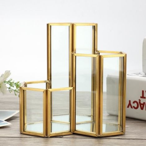 Rangement pour organisateur de bureau, porte-stylo, verre de qualité exquise, facile à nettoyer, bureau non pliant décoratif pour (1/4)