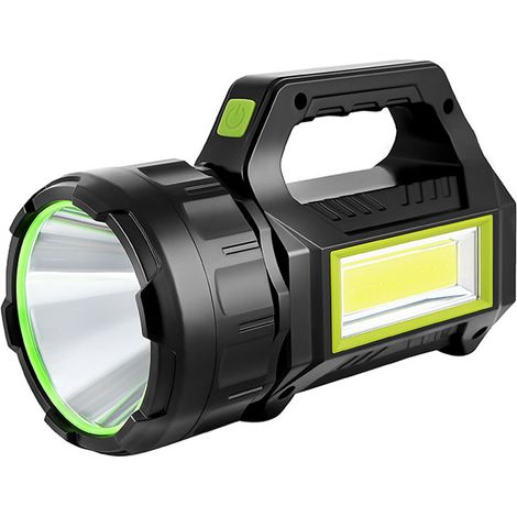 Lampe de camping multifonctionnelle - Lampe torche LED rechargeable - Lampe torche - 900 lumens - ABS - Noir et vert (1/5)