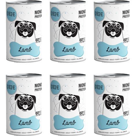Paka Zwierzaka Pepe Agneau, pâtée pour chien 99 % agneau, 6 x 400 g (1/4)
