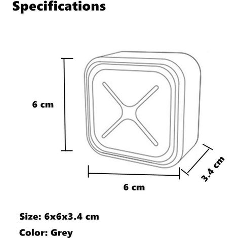 Küchenhandtuchhaken (2er-Set), selbstklebend, quadratisch, grau, zur Wandmontage.