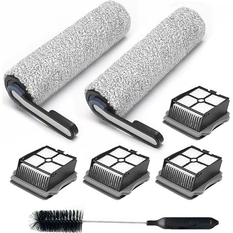 Accessoire pour Tineco Floor One S5 / S5 Pro / S5 Pro 2 / S5 Extreme, 2 Rouleaux de brosse 4 Filtres Pièces de rechange aspirateurs secs et humides (1/5)