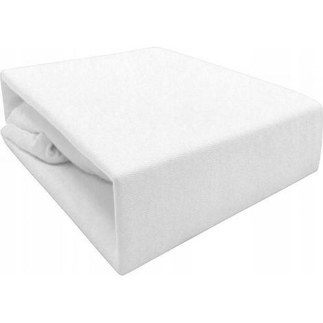 Drap Housse - Coton Jersey - 160x200 cm - Blanc - 1 Pièce (1/2)