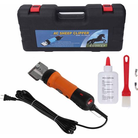 Esquiladora eléctrica profesional naranja de 690 W para ovejas y caballos, con control de velocidad y enchufe estadounidense de 110 V. (1/5)