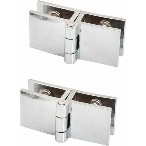 AMXCNOY 2 Stück 180-Grad-Glastürclip-Scharnier, kein Bohren erforderlich, Glasscharnier für Glasstärken von 5 mm bis 8 mm (1/4)