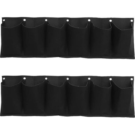 2Pcs Jardinage Suspendre Plein Plant Sacs Sacs Sacs Plant Tissu Pot avec Poignées Sacs de Culture Plante Planteur de Feutre pour La Plantation Intérieure Extérieure Noir (1/5)
