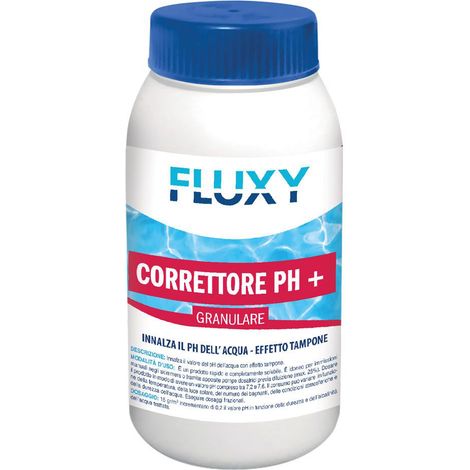 CORRETTORE GRANULARE DI PH+ PER PISCINE INNALZA IL PH DELL'ACQUA 1KG FLUXY