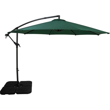Cantilever Parasol 3m With Square Base – Green (1/5)