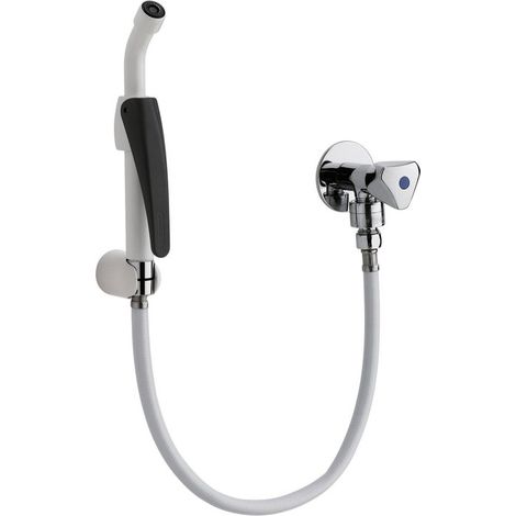 Lave-bassin avec robinet à clapet, manette à 45° - Presto (1/2)
