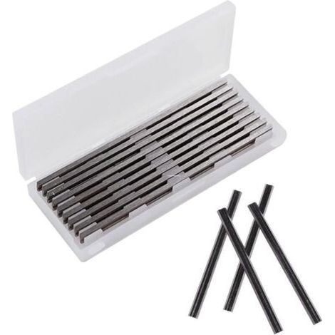 10 Pièces Fer de Rabot 82mm HSS Lames de Raboteuse Fers Réversibles Carbure Ensemble de Rabot Electrique Lame 82x5.5x1.2mm, pour Rabots Makita, Black & Decker, Bosch, DeWalt et Elu (1/4)