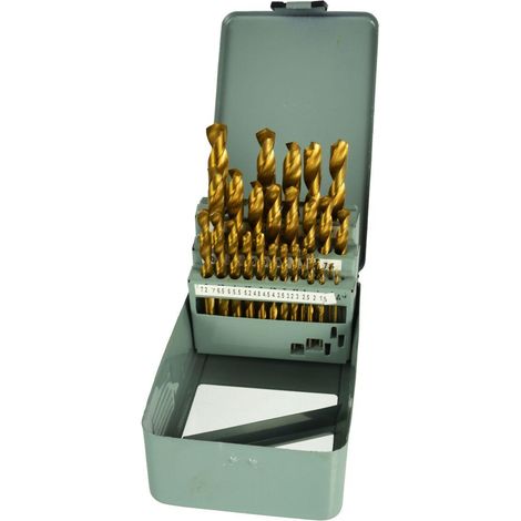 Geko Set di 28 punte HSS metalliche con rivestimento in titanio