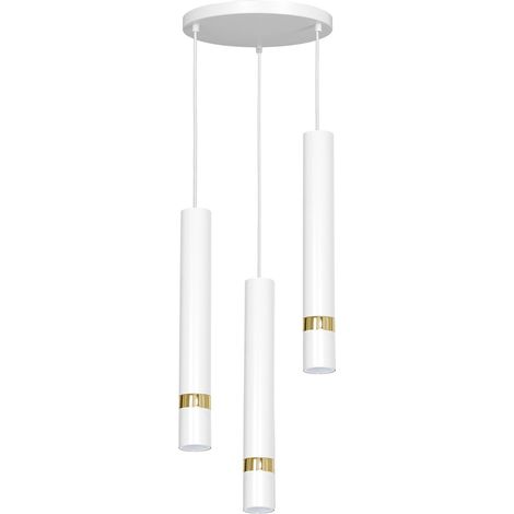 Lampada a sospensione Reno Luminex bianca oro 3xGU10