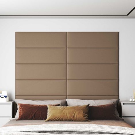 vidaXL Testiera da Parete 12 pcs Cappuccino 90 x 30 cm Tessuto