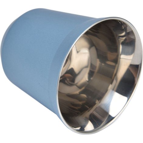 Mug isotherme en acier inoxydable 304 de 80 ml, à double paroi, résistant à la chaleur, idéal pour le camping et les pique-niques en plein air (bleu clair). (1/5)