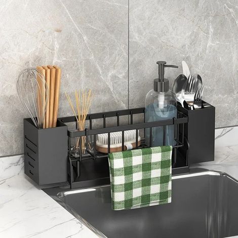 Égouttoir à vaisselle en plastique ABS, égouttoir à vaisselle, porte-éponge, porte-serviettes, panier à filtre (1/5)