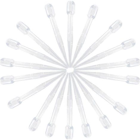 Lot de 100 pipettes de transfert jetables en plastique de 5 ml, graduées et avec échelle, pour huiles essentielles.-5ml-White