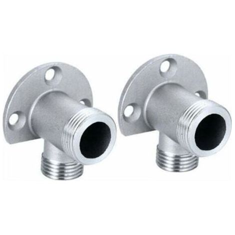 2pcs Kit d'installation pour connecter le tuyau pour robinet apparent - Système de douche extérieur - Mitigeur thermostatique - Conversion encastré en surface (1/5)