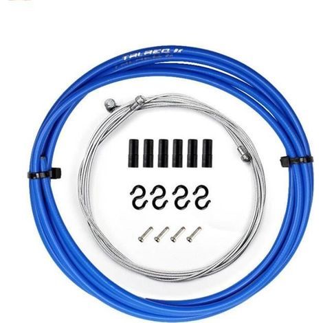 Accessoire vélo,Kit de câbles de vélo de route, frein avant arrière intérieur fil extérieur manette de vitesse, - Type Brake Blue (1/4)