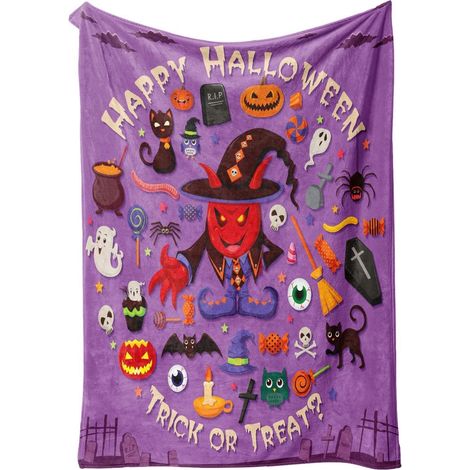 Plaid Jeté Jeté Polaire Chaud Fantôme Sorcière Plaid Décor Halloween Pour Adultes Doux Canapé Lit Voiture Pique-Niques Camping Lecture Chambres (1/5)