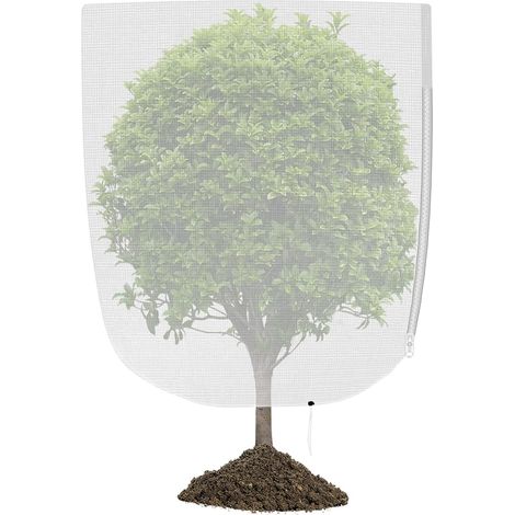 Ahlsen Filet de Protection pour Arbres Fruitiers 2x1.8m Filet Anti-Oiseaux et Insectes avec Fermeture Éclair & Cordon Housse pour Plantes Respirant (Blanc) (1/5)