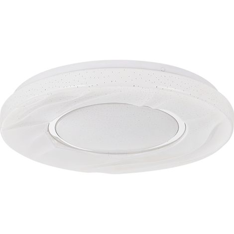 Plafoniera LED Tenaro bianca tonda 26cm 12W effetto stelle (1/5)