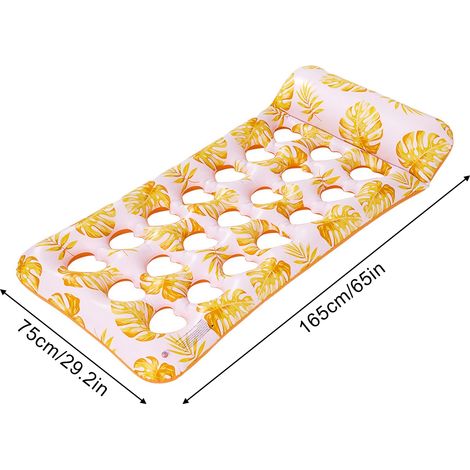Chaises longues flottantes pour piscine, matelas gonflables de type hamac, adaptés aux piscines.