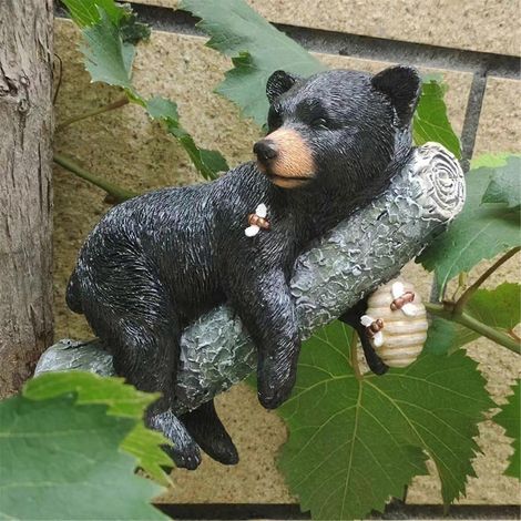 Tierfigur als Dekoration: Statue eines Schwarzbären, der einen Baum umarmt (wie abgebildet) (1/5)