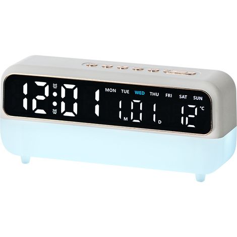 Réveil LED Numérique 2818, Horloge de Chevet Ambiante avec Affichage Digital, Décoration Intérieure Moderne -Alovez-WCY (1/3)