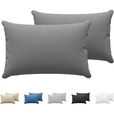 Taie Oreiller 30 x 50 cm Coton (Pack de de 2)Coton Jersey 150 -Anthracite - Taie , XU,d'oreiller 30x50 cm- Housse de Coussin Résistant et Hypoallergénique pour Oreiller 30x50 cm --Crezuo