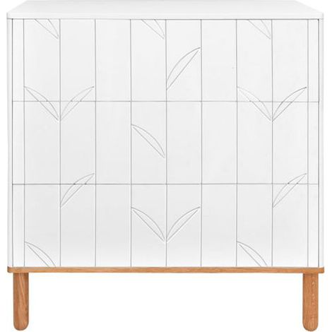 Kommode mit 3 Schubladen Bellamy Toteme Botanic Weiß und Holz (1/3)