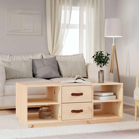 818270 vidaXL Coffee Table 100x50x41 cm Solid Wood Pine (1/5)