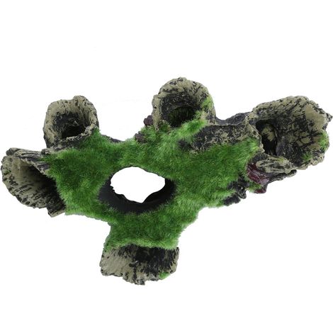 Grotte artificielle en résine représentant un trou dans du bois mort, ornement décoratif pour aquarium et aménagement paysager (1/5)