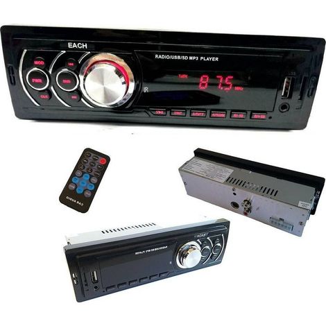 Trade Shop - Stereo Autoradio 250w Aux Mp3 Sd Usb Radio Fm Slot Microsd Each-625 - (1/5)