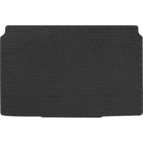 Peugeot 208 II Berline (à partir de 2019). Tapis de coffre en EVA, motif nid d'abeille noir. (1/5)